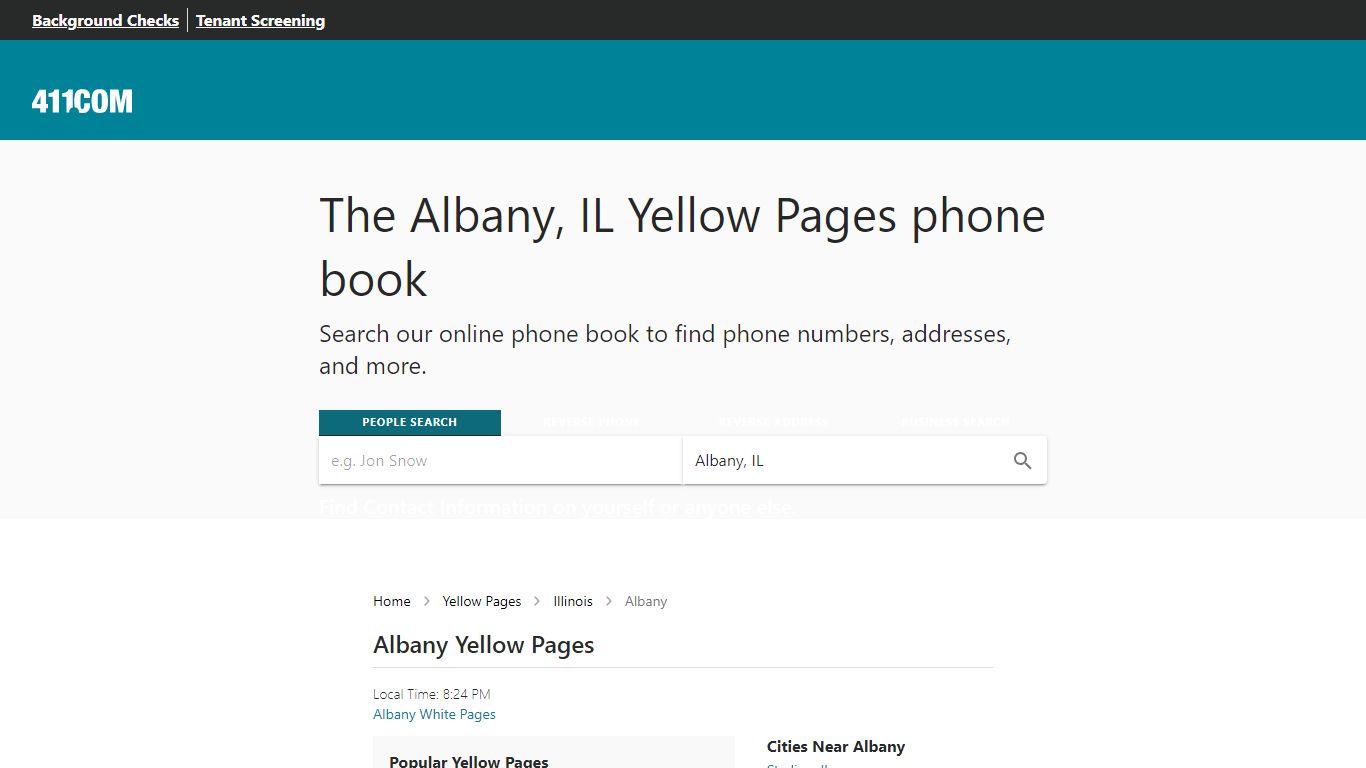 Albany White Pages - Phone Books in Illinois (IL) | 411